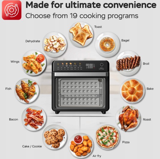 Elektrinė orkaitė su karšto oro gruzdintuvės funkcija TURBOTRONIC TT-AFO330 34L 40–230°C 2100W (10)