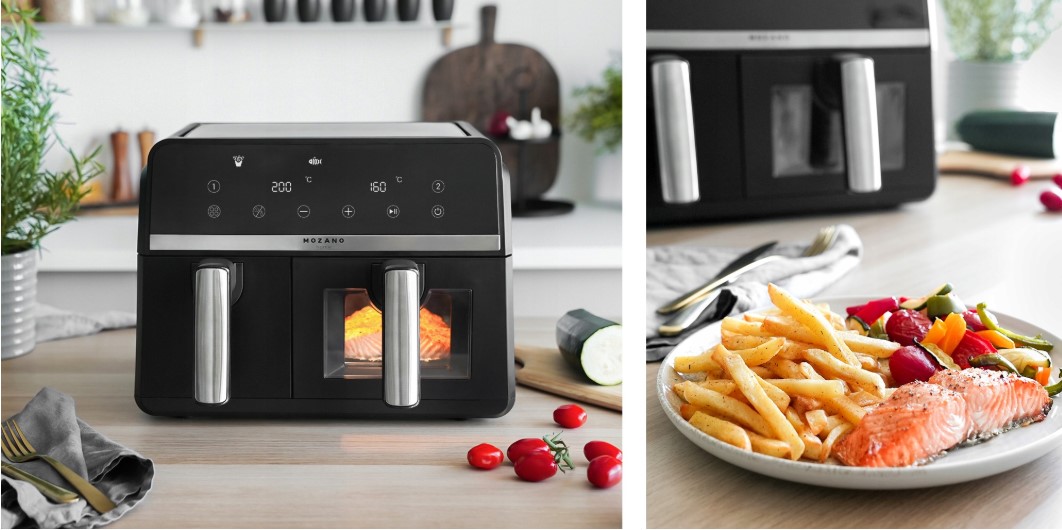 Karšto oro gruzdintuvė Mozano 2 krepšelių 3,5L ir 5,5L 2600W (4)