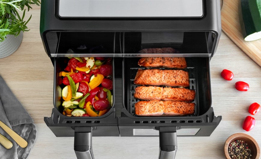 Karšto oro gruzdintuvė Mozano 2 krepšelių 3,5L ir 5,5L 2600W (5)