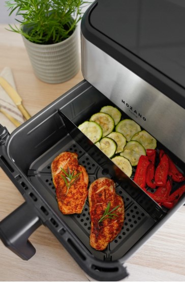 Karšto oro gruzdintuvė Mozano 8L 1800W Wifi su džiovinimo ir atitirpinimo funkc. su maisto skirtuku (11)