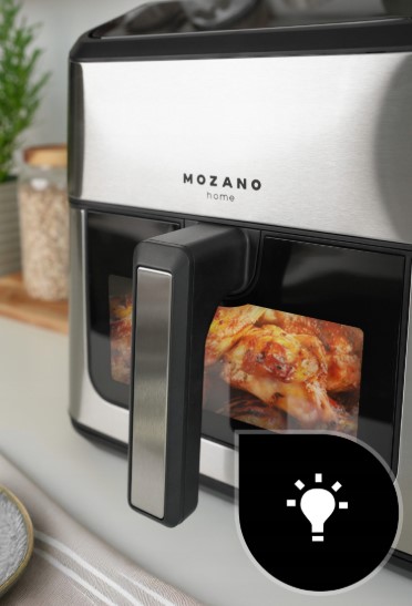 Karšto oro gruzdintuvė Mozano 8L 1800W Wifi su džiovinimo ir atitirpinimo funkc. su maisto skirtuku (3)