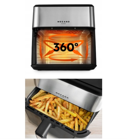 Karšto oro gruzdintuvė Mozano 8L 1800W Wifi su džiovinimo ir atitirpinimo funkc. su maisto skirtuku (6)