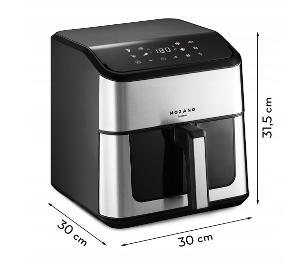 Karšto oro gruzdintuvė Mozano 8L 1800W Wifi su džiovinimo ir atitirpinimo funkc. su maisto skirtuku (8)