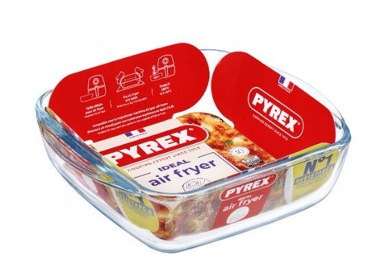 Stiklinė kepimo forma Pyrex 20x17xc6m. 1L talpa karšto oro gruzdintuvei (2)