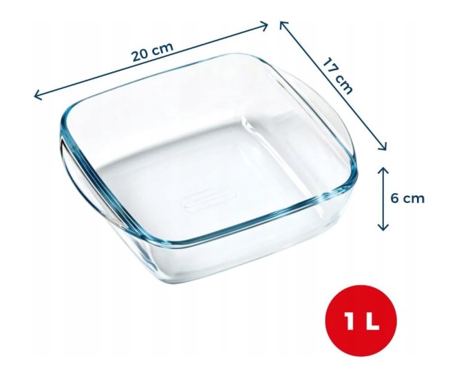 Stiklinė kepimo forma Pyrex 20x17xc6m. 1L talpa karšto oro gruzdintuvei (6)