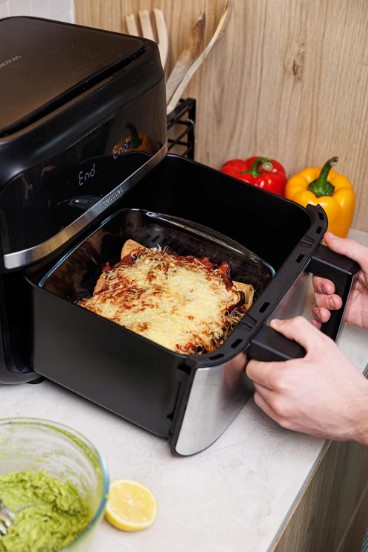 Stiklinė kepimo forma Pyrex 25x22xc7m. 2.2L talpa karšto oro gruzdintuvei (1)