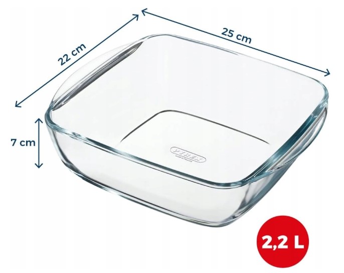 Stiklinė kepimo forma Pyrex 25x22xc7m. 2.2L talpa karšto oro gruzdintuvei (4)