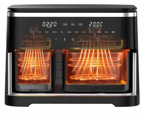 Naujiena ! Karšto oro gruzdintuvė Iceagle XXL 11L 2krepšelių (4ir7L) 2600W (1)