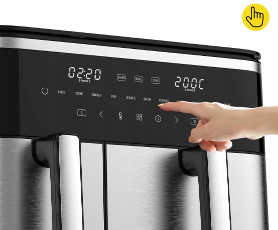 Naujiena ! Karšto oro gruzdintuvė Iceagle XXL 11L 2krepšelių (4ir7L) 2600W (6)