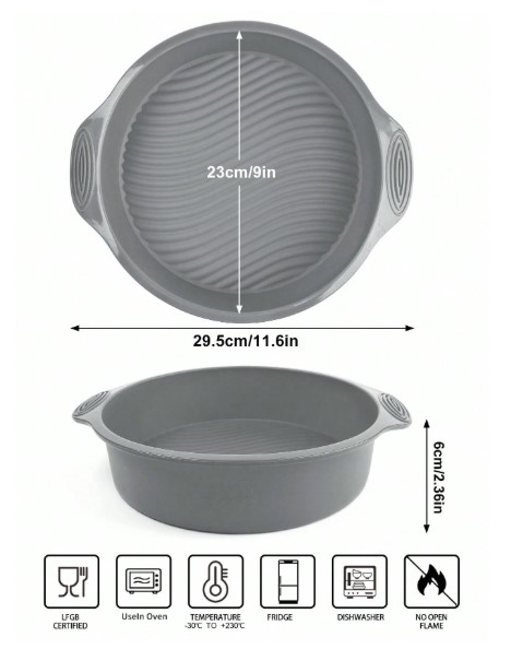 Silikoninė forma 2329,5cm karšto oro gruzdintuvei pilka (2)