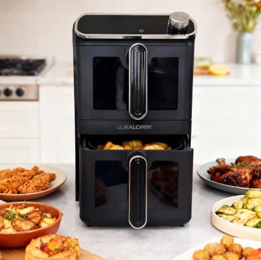 Karšto oro gruzdintuvė Kalorik 11L 2460W 2krepšelių vertikali (11)