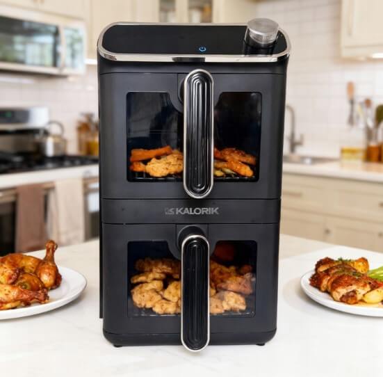 Karšto oro gruzdintuvė Kalorik 11L 2460W 2krepšelių vertikali (12)