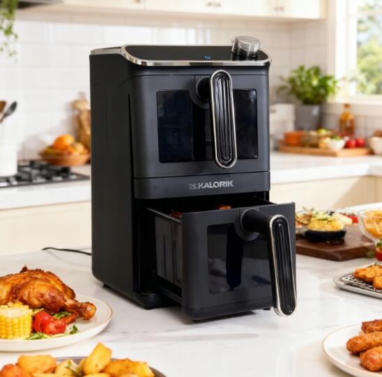 Karšto oro gruzdintuvė Kalorik 11L 2460W 2krepšelių vertikali (13)