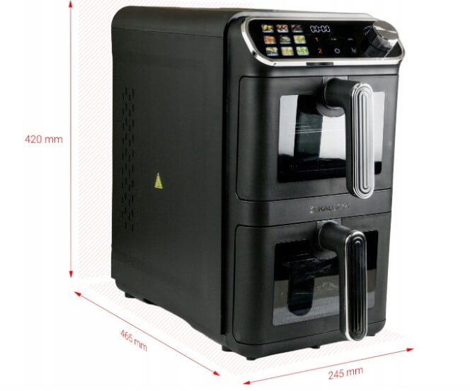 Karšto oro gruzdintuvė Kalorik 11L 2460W 2krepšelių vertikali (4)