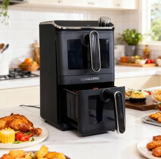 Karšto oro gruzdintuvė Kalorik 11L 2460W 2krepšelių vertikali (5)