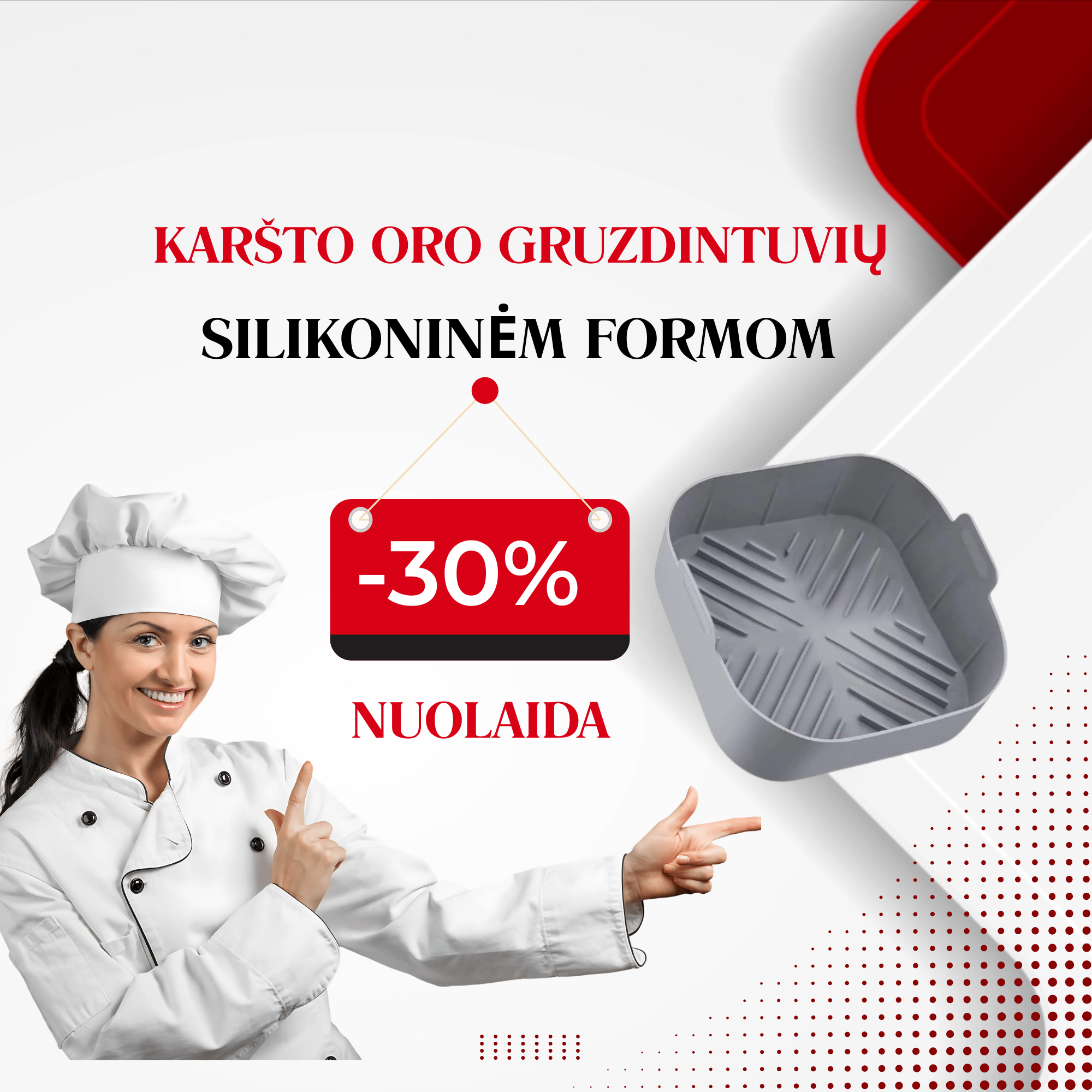 Vienkartiniai popieriniai įdėklai, silikoninės formos, kepimo grotelės, priedų rinkiniai