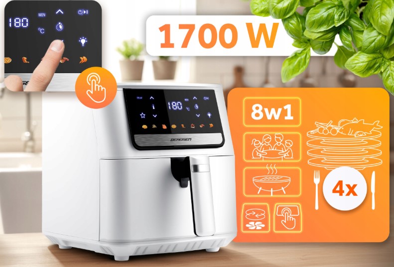 aršto oro gruzdintuvė Berdsen BD-662 6,5 l 1700 W su 8 kepimo programom (10)