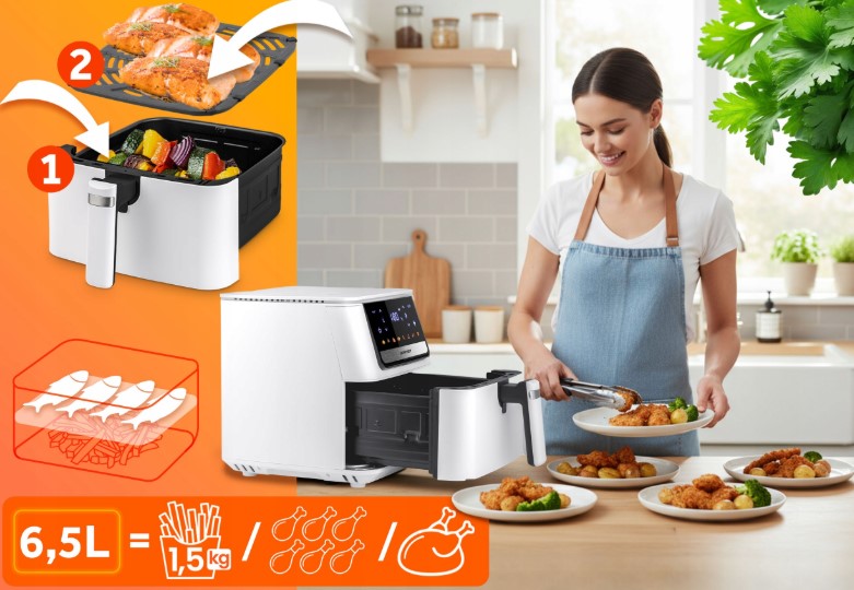 aršto oro gruzdintuvė Berdsen BD-662 6,5 l 1700 W su 8 kepimo programom (11)