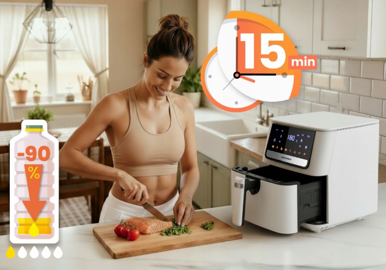 aršto oro gruzdintuvė Berdsen BD-662 6,5 l 1700 W su 8 kepimo programom (14)