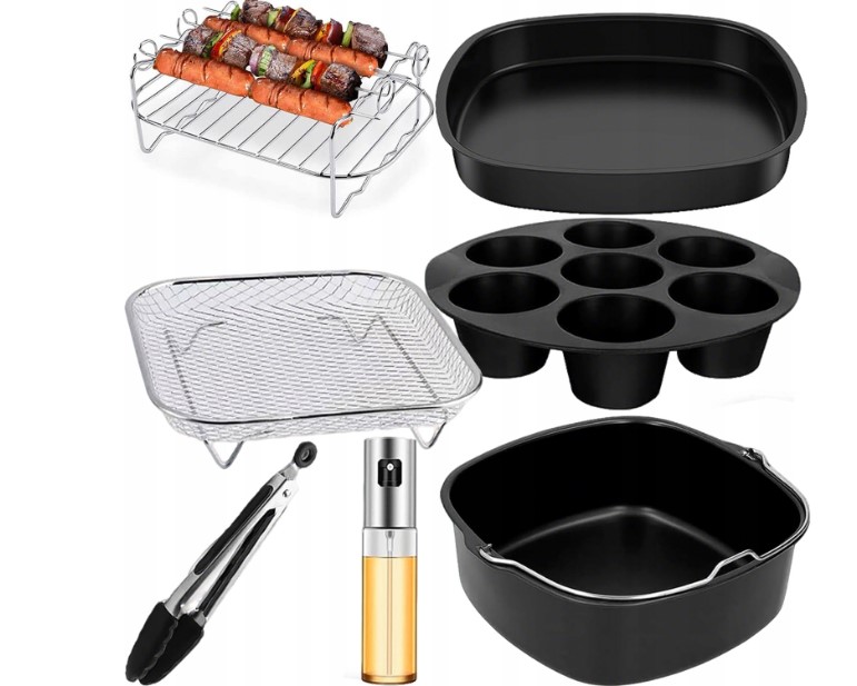 12 dalių priedų rinkinys karšto oro gruzdintuvei Air Fryer (4)