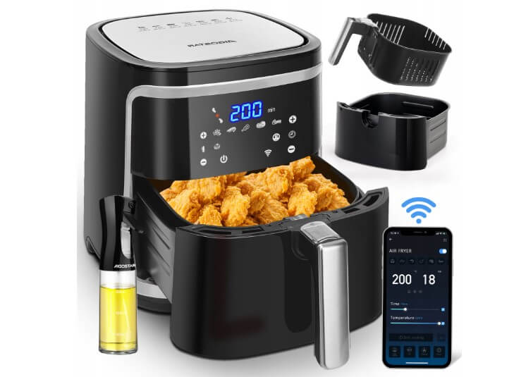 Karšto oro gruzdintuvė Aigostar Cube Smart 7 L 1900 W  Wi-Fi + aliejaus dozatorius