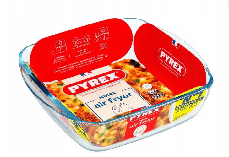 Stiklinė kepimo forma Pyrex 25x22xc7m. 2.2L talpa karšto oro gruzdintuvei