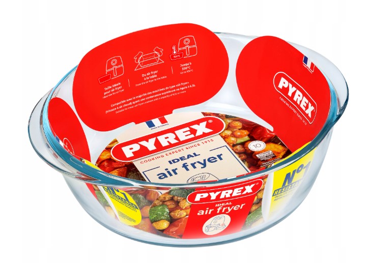 Stiklinė kepimo forma Pyrex D-26x23xcm. 2.3L talpa karšto oro gruzdintuvei