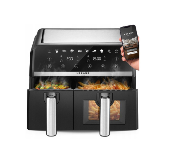Karšto oro gruzdintuvė Mozano 2 krepšelių 3,5L ir 5,5L 2600W Wifi
