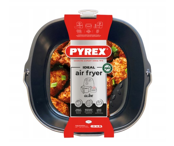 Metalinė kepimo forma PYREX 22x21x7,5cm. 1.9L talpa karšto oro gruzdintuvei