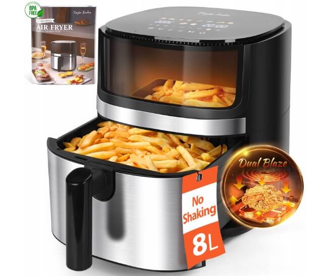 Naujiena ! Karšto oro gruzdintuvė Taylor Swoden 8L 2000W su dvigubu kaitinimo elementu ir apžvalgos langu