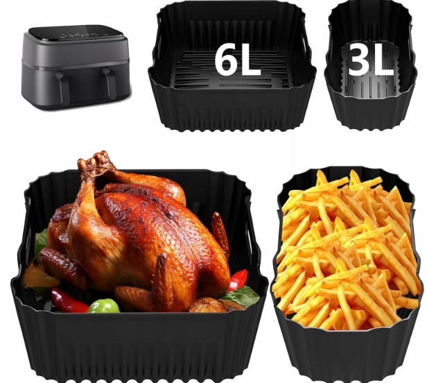 Silikoninių formų komplektas 2 vnt. 3L ir 6L 2krepšelių gruzdintuvėms